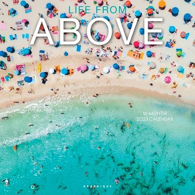 Graphique 2023 Life from Above Wall Calendar | 12” x 12” | Thick Paper | Home & Office Organizer | Large Monthly Grid | 3 Languages & Marked Holidays | 4 Month Preview Page for 2024