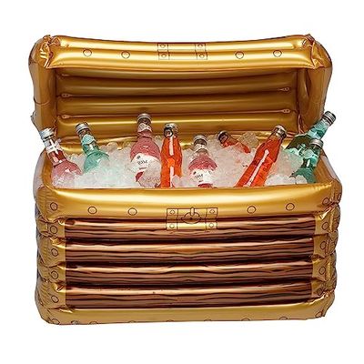 Boland 74223 Inflatable Treasure Chest, Drinks Cooler, Decoration, Party Decoration for Pool, Summer Party and Theme Party