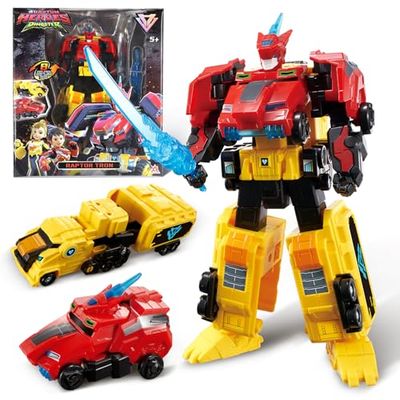 Raptor Tron 2 in 1 Transformer, 6.7 Inch, Kids Robot Toys - Chariot & Robot Transformer Toys for Boys & Girls Aged 5-10