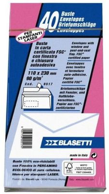 BLASETTI Mailpack Papier – Enveloppen (Papieren Envelop, Wit, 110 mm, 23 cm, Wit)