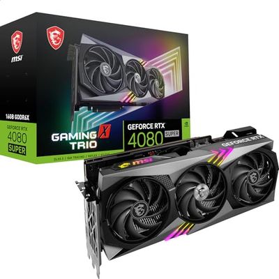 MSI GeForce RTX 4080 SUPER 16G GAMING X TRIO - GDDR6X da 16 GB, 2610 MHz, PCI Express Gen 4, 256 bit, 3x DP v 1.4a, HDMI 2.1a (supporta HDR 4K e 8K), nero