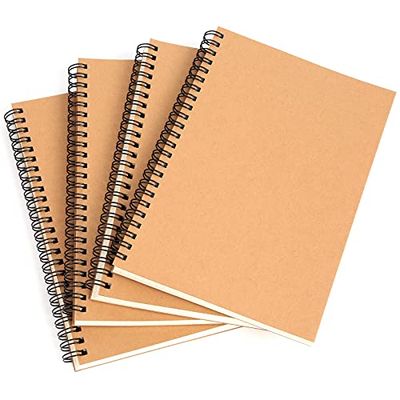 HAKACC A5 notitieblok, 4 notitieboeken (2 ruitjes + 2 blanco), 80 vellen per boek, ideaal voor projectplanning, studienotities en creatieve schetsen