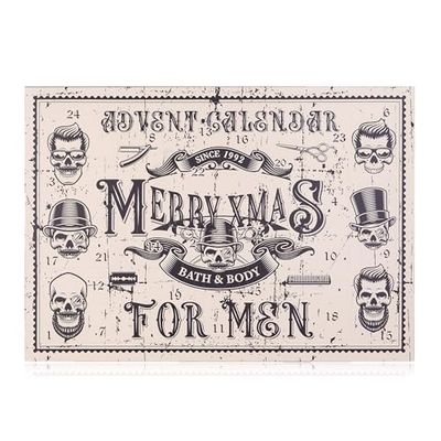 Accentra Calendario dell'Avvento da uomo con 24 prodotti per la cura – Calendario dell'Avvento di bellezza per uomini – Calendario di Natale con lozione per il corpo, dopobarba, sapone, gel doccia,