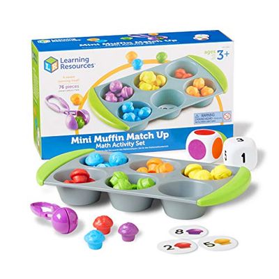 Learning Resources- Set de Actividades de matemáticas Mini Muffin Match Up, Color (LER5556)