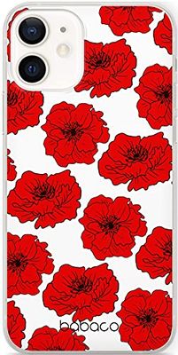 ERT GROUP mobiltelefonfodral för Apple Iphone 12/12 PRO originalt och officiellt licensierat Babaco mönster Flowers 018 Vit anpassad till formen på mobiltelefonen, fodral tillverkad av TPU-plast