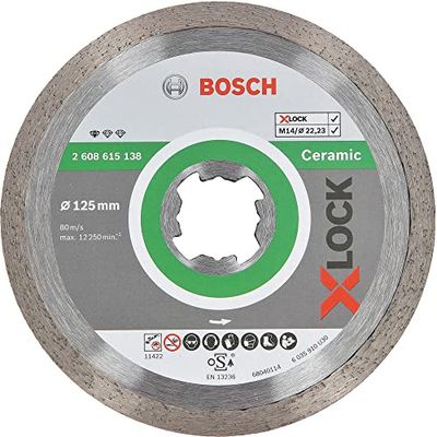 Bosch Professional Standard Disco de corte de diamante (para cerâmica, X-LOCK, Ø 125 mm, diâmetro do orifício: 22,23 mm)