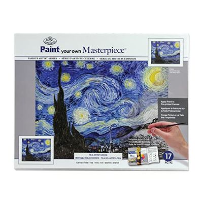 Pracht Creatives Hobby Royal & Langnickel - Peinture par numéros Masterpiece Nuit étoilée, contient une toile, des couleurs et des pinceaux, pour adultes et enfants à partir de 8 ans