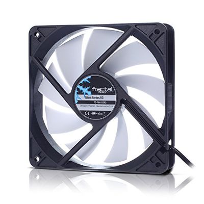 Fractal Design Silent Series R3 White - Fan d'ordinateur - 40 millimètres - 4000 RPM - Optimisé pour Un débit d'air élevé - Câble Plat - Roulements de Fusil - 12v Fan - Noir/Blanc (Single)