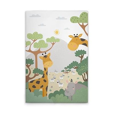 A.S. Création DD131750 Impression sur toile pour chambre d'enfant Motif jungle Vert/marron 80 x 120 cm