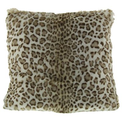 Gözze Capa de almofada, aparência elegante em couro, design leopardo branco, 50 x 50 cm - branco