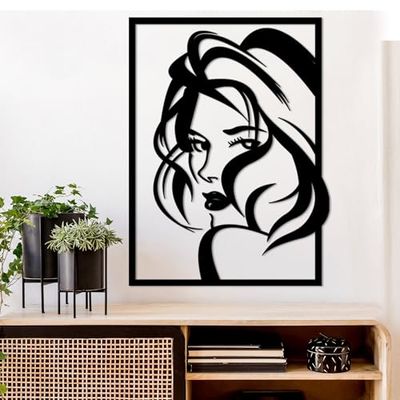 Hanah Home Accesorio de pared de metal decorativo negro elegante, 56 x 41 cm, 100% metal, 1,5 mm de grosor, peso ligero (0,8 kg), perfecto para la decoración moderna del hogar