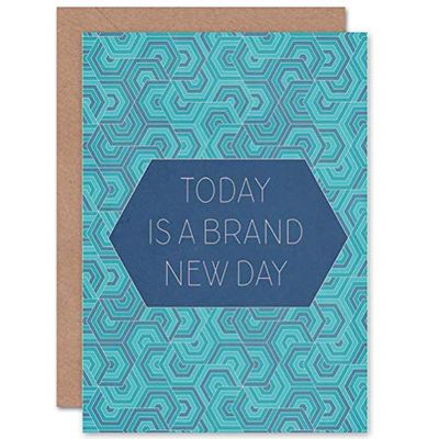 Wee Blue Coo Motywacyjny cytat 'Today Day' pusta kartka z życzeniami