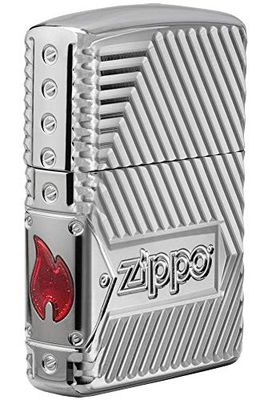 Zippo Windproof Lighter Metal Long Lasting Zippo Lighte Best with Zippo Lighter Fluid Refillable Lighter Perfect for Cigarettes Cigars Candles Pocket Lighter Fire Starter Zippo Bolts Design