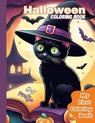 Cute Halloween Coloring Book for Toddlers Ages 1-4: My first coloring book simple coloring halloween themed pages