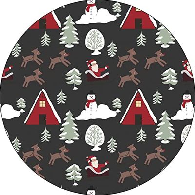 Bonateks, Runt digitalt tryckt musmatta, halkfri undersida, för kontor och hem, diameter: 22 cm