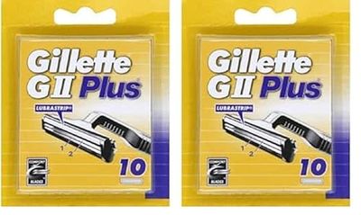 Gillette G II Plus, Confezione da 20 Lamette da Barba di Ricambio, con Striscia Lubrificante, Tradizione e Innovazione per Meno Irritazioni