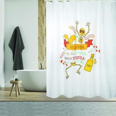 MSV Douchegordijn van polyester, 180 x 200 cm, tequila, 200 x 180 cm