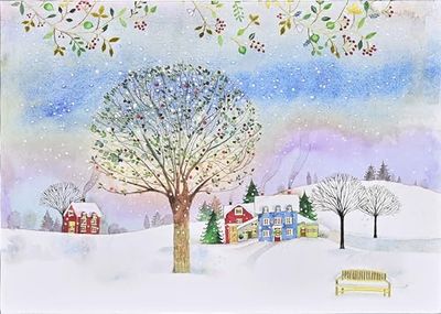 Village Twilight Deluxe Boxed Holiday Cards (20 kaarten, 21 zelfsluitende enveloppen)