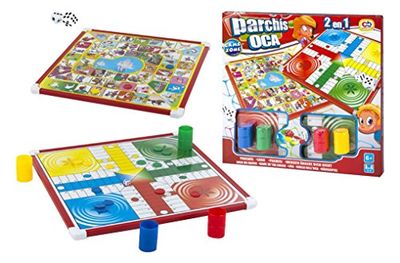 COLORBABY 36844 Jeu de Table pour Enfants Oca et Parchis CB Games