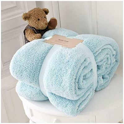 GC GAVENO CAVAILIA Fleece Blanket Throw, Warm & Cosy Snuggle Blankets For Bed, Super Soft Fluffy Throws, Duck Egg, 130X180 Cm, 735298