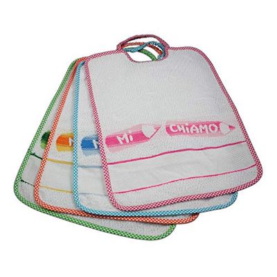 bubabù bav232 Pack de 6 babetes lápis "Soy EL" de bordar para menino com elástico, 29 x 35 cm