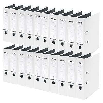 von Leitz 10550001 - Raccoglitore formato A4, in cartone con copertina in plastica, larghezza dorso 80 mm, per 600 fogli, certificato FSC, per scuola, studio e casa, colore: bianco