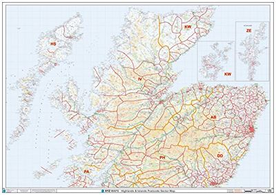 Postcode Sector Map - (S19) - Highlands & Islands - Wall Map-Plastic Coated 2A (119cm x 168cm)