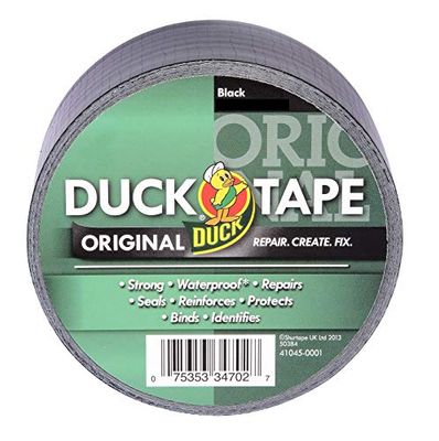Duck Tape Noir Original, 50 mm x 50 m Le Ruban adhésif de réparation Original Haute résistance et imperméable pour canalisations.