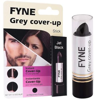 FYNE Root Touch Up Cover Stick - Instant Jet Black Grey Hair Cover Up - Magic Retouch Temporary Hair Colour for Men & Women