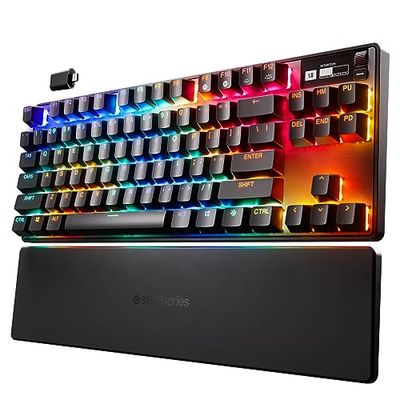 SteelSeries Apex Pro TKL Wireless HyperMagnetic Gaming Keyboard – Världens snabbaste tangentbord – Justerbar aktivering – PBT-keycaps – Bluetooth – 2.4GHz – USB-C – Engelsk QWERTY Layout