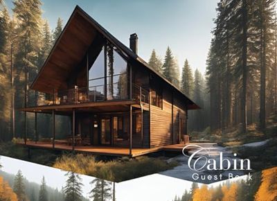 Cabin Guest Book: Guest Book for Vacation Home, Airbnb, Visitor Rental, Visitor’s Log Book for Recording Name & Memories