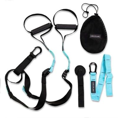 Cecotec Elastische fitnessbanden, elastische fitnessbanden, Drumfit TST Total Suspension Trainer. Fullbody ophangriem, touw 1 m, diameter 3,5 cm, max. gewicht 200 kg, ergonomische handgrepen