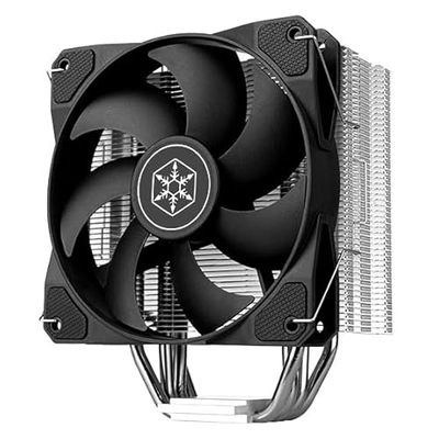 SilverStone Technology Argon V120, krachtige 120 mm CPU-koeler met vier koperen warmtebuizen met een diameter van Ø6 mm, SST-ARV120B