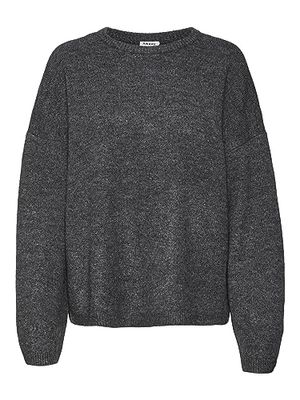 VERO MODA Women's Vmgemma LS O-Neck Knit VMA Noos Sweater, Dark Grey Blend, M