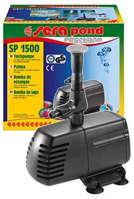 sera pond SP 1500 Vijverpomp, efficiënt 1650 l/u pompvermogen, variabel waterspel, veilige montage met zuigvoeten, krachtig met 50 watt en 1,8 m waterstraalhoogte