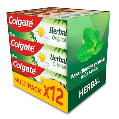 COLGATE - Pasta do zębów Colgate Ziołowa Opakowanie 12x75ml | Łączy naukę o pielęgnacji jamy ustnej i naturze | Pomaga utrzymać silne zęby | Pomaga zachować zdrowe dziąsła | Smak świeżego eukaliptusa