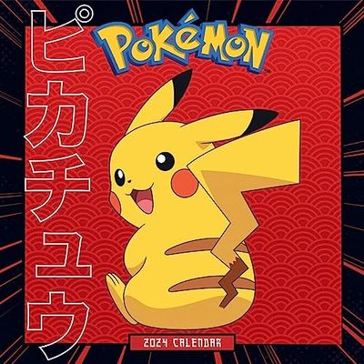 Pokemon 2024 Calendar, Month To View Square Wall Calendar, Official Product