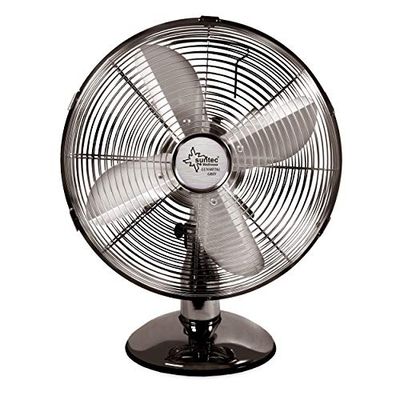 SUNTEC-tafelventilator CoolBreeze 3000 TVM - 35 watt, stil, 30 cm | tafelventilator met 3 standen, draagbaar | windmachine met ventilator, metaal en chroom | voor bureau, slaapkamer, kantoor, woning of balkon