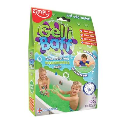 Gelli Baff Green from Zimpli Kids, 1 Bath or 6 Play Uses, Magically turns water into thick, colourful goo, Montessori Bathtub Toys, Gifts for Boys & Girls, Sensory Toy, Packaging may vary