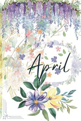 April Logbook, 150 Pages, 6 x 9 Inches, Spring Theme, ( US Edition ): No Lines
