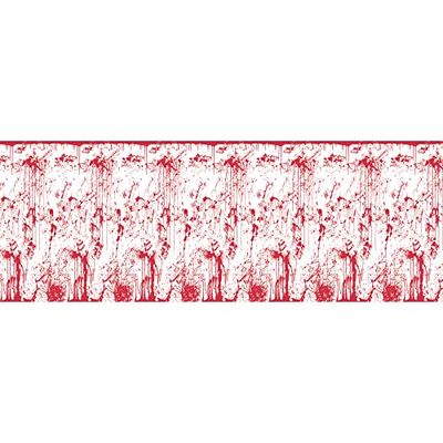 Beistle 710 Party Supplies Bloody Wall Backdrop, Plastic, Red/White