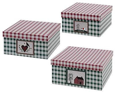 Atosa - 43763 - s. Box 19 x 7 cm, 15,5 x 6,5 cm, 10,4 x 6 cm, groen karton