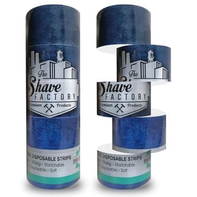 The Shave Factory Hygienic White Neck Strip, 500 Strips - 5x 100 Rolls Pack (White)