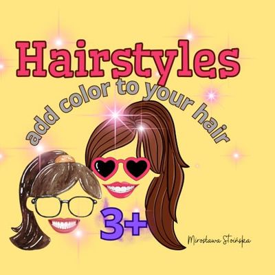 Hairstyles: A coloring book for children aged 3+ with hairstyles to color.