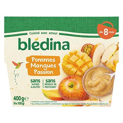 Blédina 4 Coupelles Pommes Mangues Passion dès 8 mois