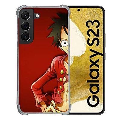 Cokitec Cover rinforzata in vetro temperato per Samsung Galaxy S23 Manga One Piece Luffy