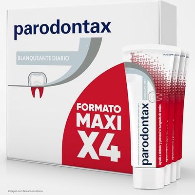 Parodontax Pasta de Dientes Blanqueante Ayuda a Prevenir y Detener el Sangrado de Encías, Blanqueador Dental Diario, Pack de 4 x 75 ml