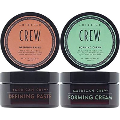 American Crew Defining Paste, Cera Capelli per Uomo, Tenuta Media, Finitura Semi Lucida, Look Naturale, Formula Professionale (85g) & Forming Cream, Crema Capelli per Uomo, Tenuta Media