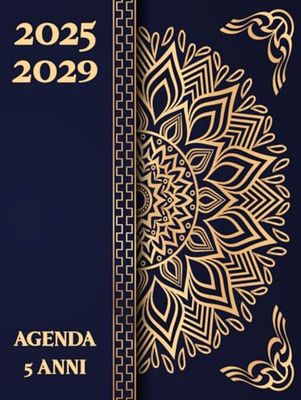 Agenda 5 Anni 2025-2029: Pianificatore Mensile 2025 2029 | 60 Mesi dal 01/01/2025 al 31/12/2029 | 1 Mese su 2 Pagine | Giorni Festivi | Formato Grande (20.96 x 27.94 cm) | 160 Pagine