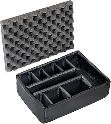 PELI 1455 Zestaw usztywnianych przegródek, oryginalne wyposażenie do skrzyń PELI Protector, zgodność z następującymi produktami: skrzynia PELI 1450, Kolor: Czarny/Amarillo